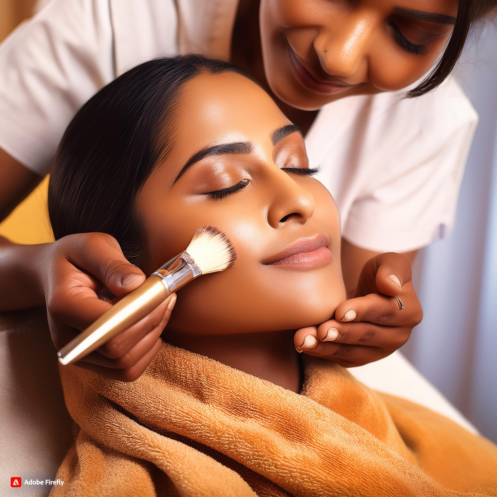 Firefly Indian women beautician working on a facial 83493