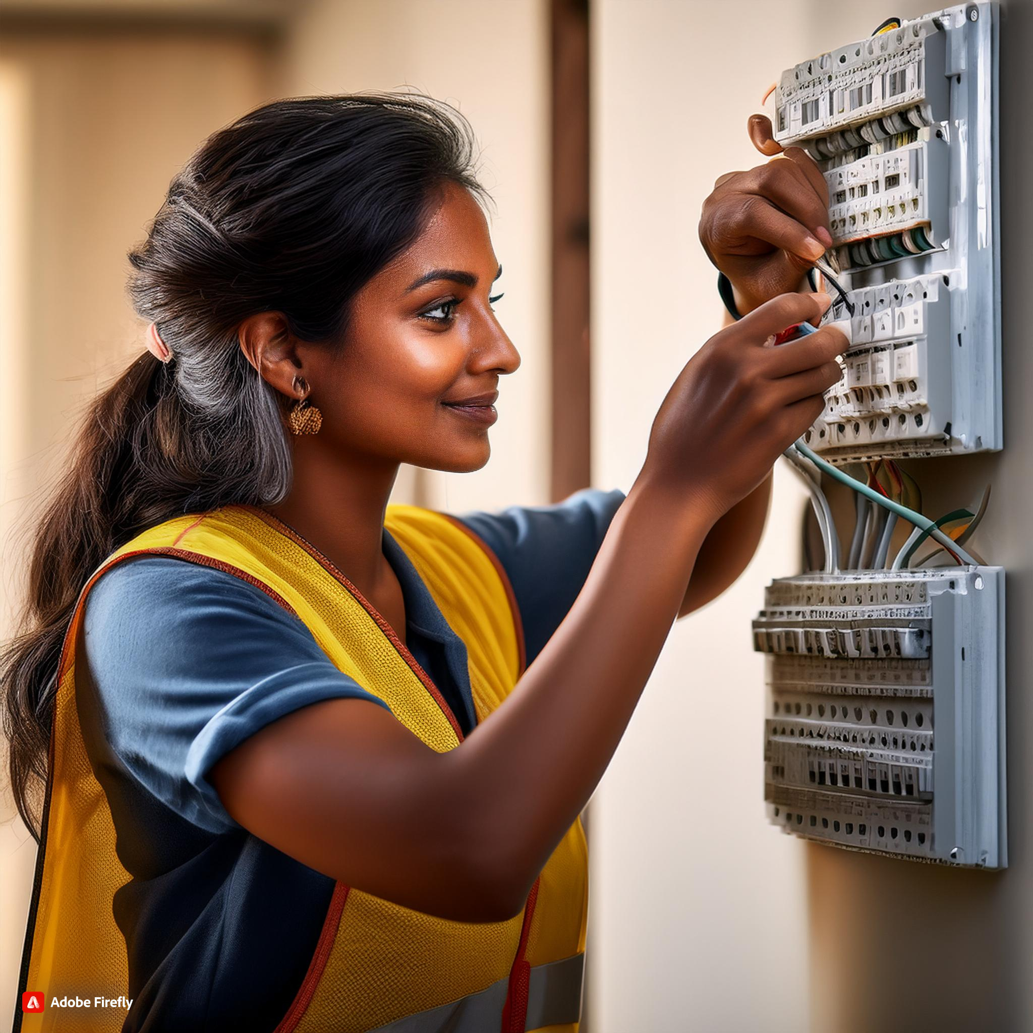 Firefly electrician fixing a switch board at home 67017