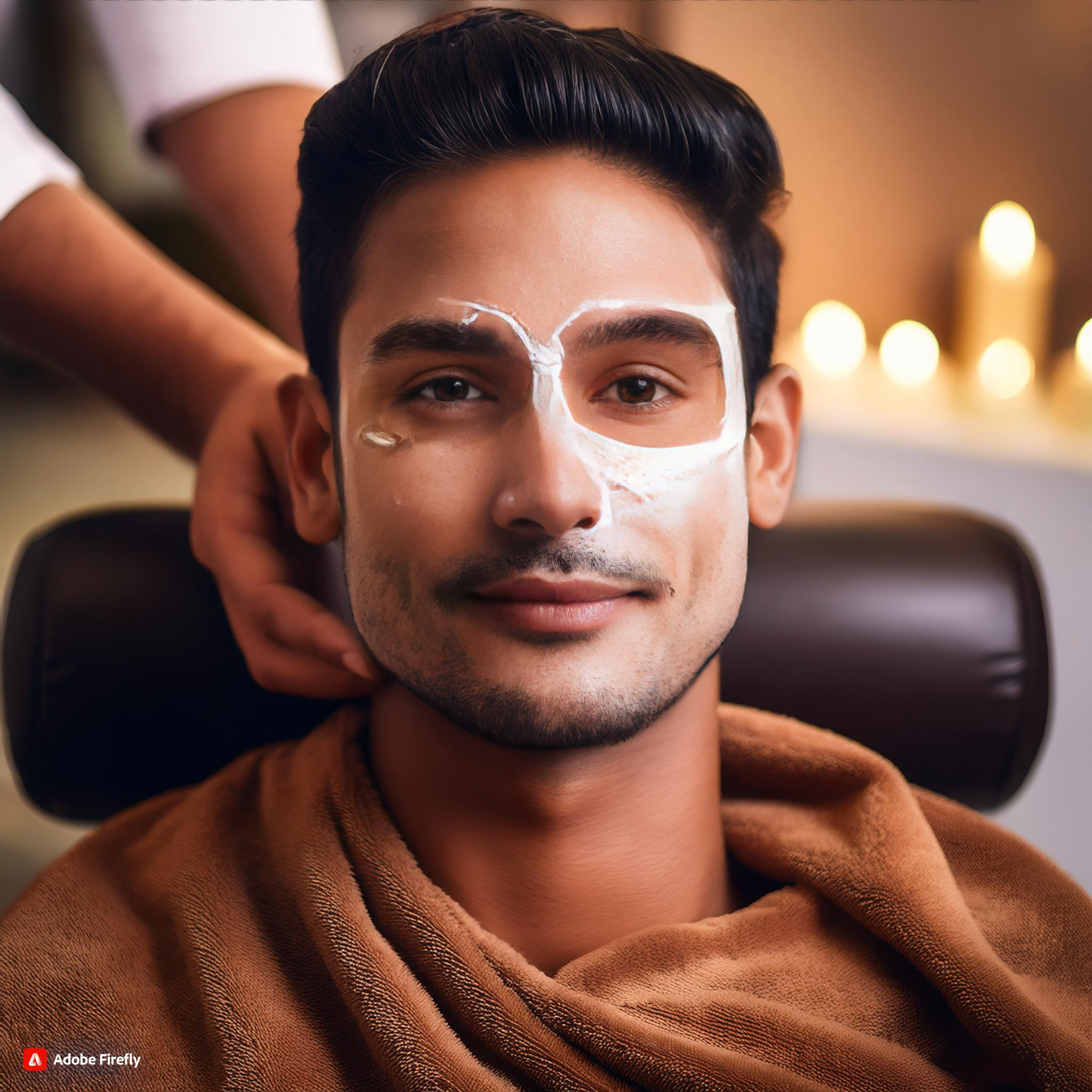 Firefly facial mask for men in a saloon 83493