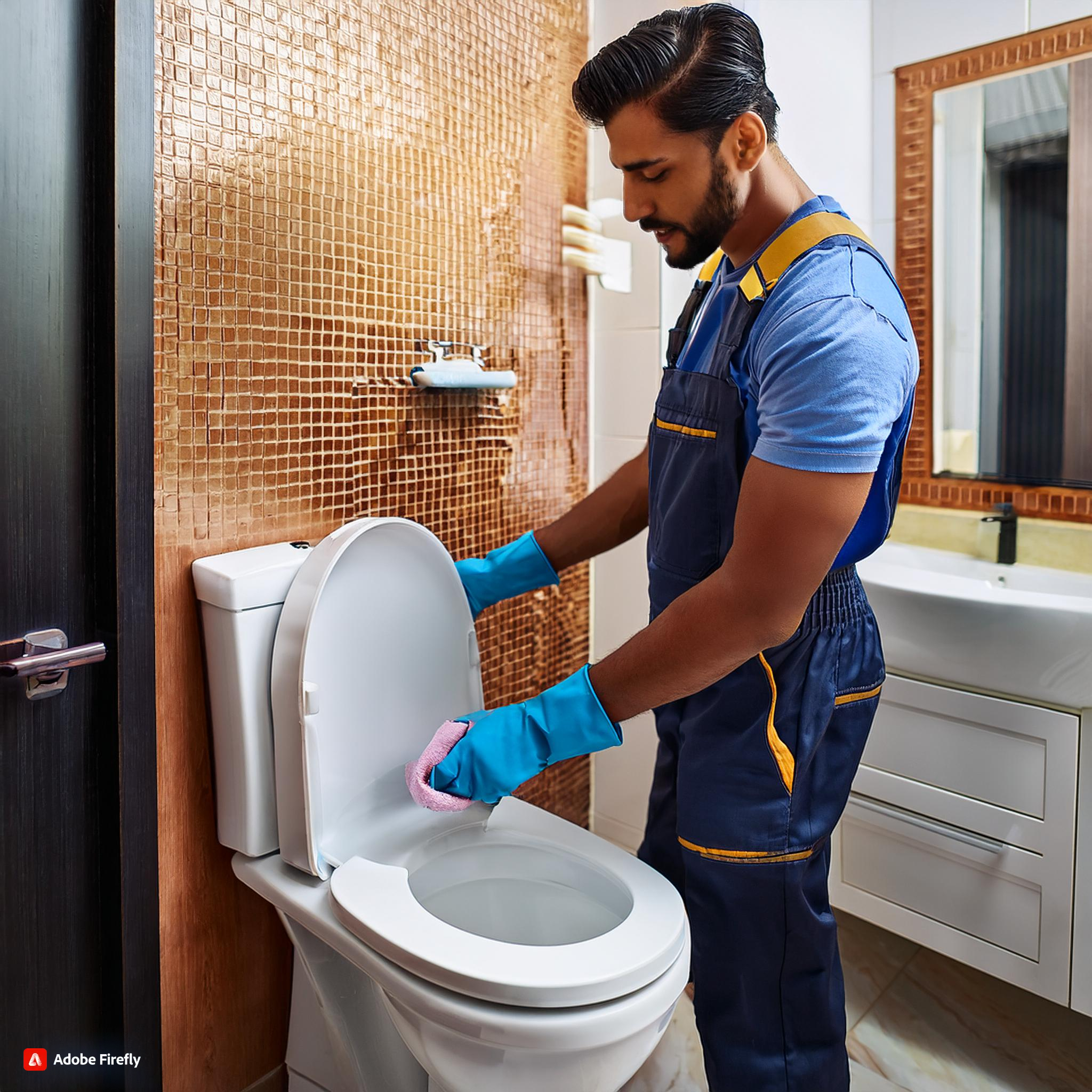 Firefly indian home service man cleaning a toilet and bathroom 9785